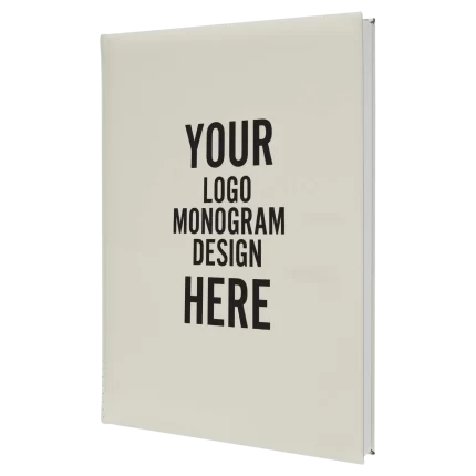 Personalized Leatherette Journal 7" x 9.75" (Lined Pages) - White