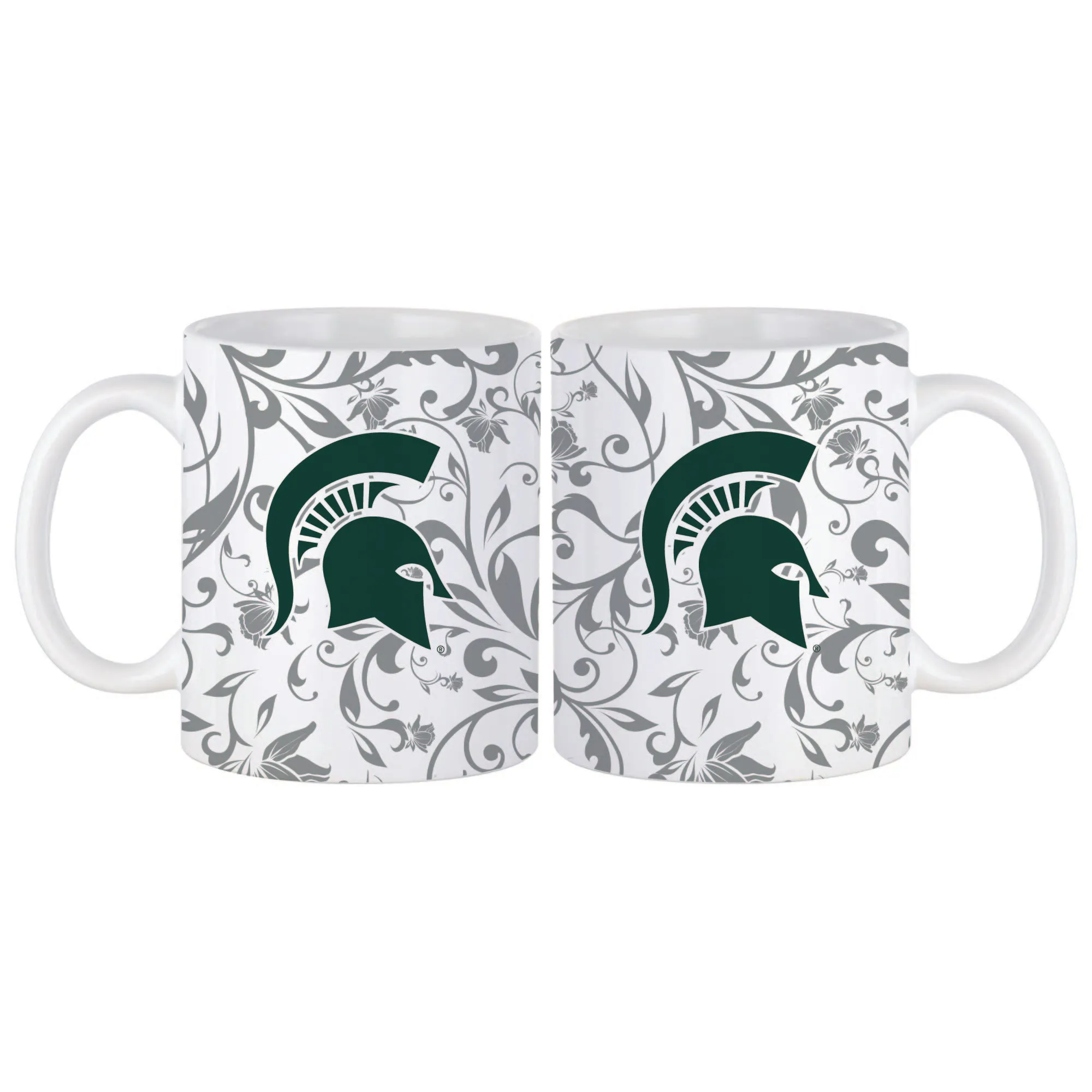 2tSet-of-2-Michigan-State-Spartans-Floral-11oz-Mugs
