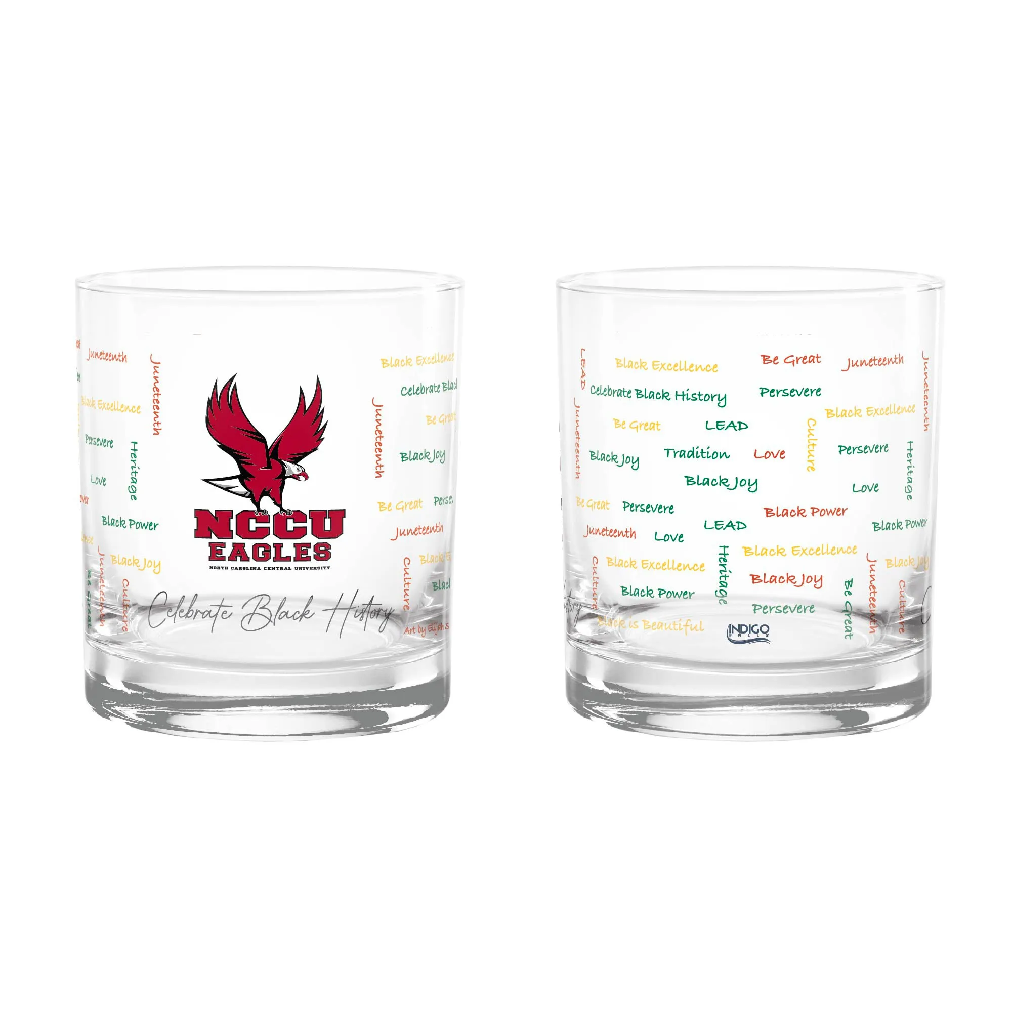 2tSet-of-2-North-Carolina-Central-Eagles-14oz-BHM-Rocks-Glasses