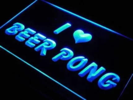 I Love Beer Pong LED Light Sign