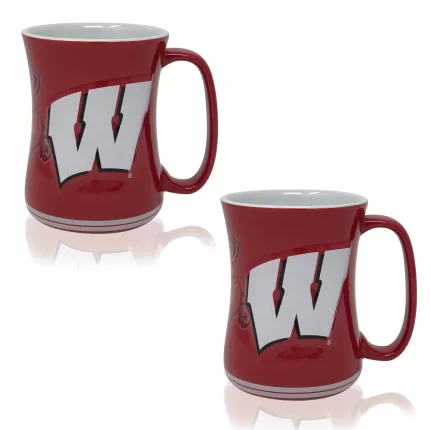 Set of 2 | 16oz Wisconsin Badgers Barista Mugs