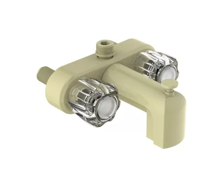 Faucet Utopia 4" Tub/Shower D-Spud Parchment 2-Handle Teapot