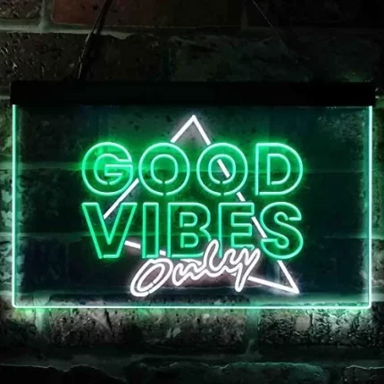 Good Vibes Only Triangle LED Light Sign