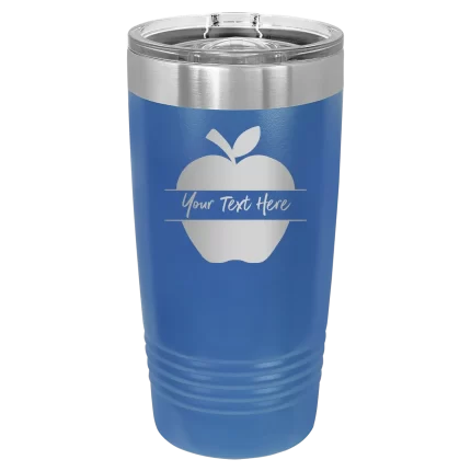 Personalized Apple 20 oz Tumbler - Royal Blue