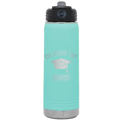 Personalized Class of with Cap 20 oz Water Bottle - Teal