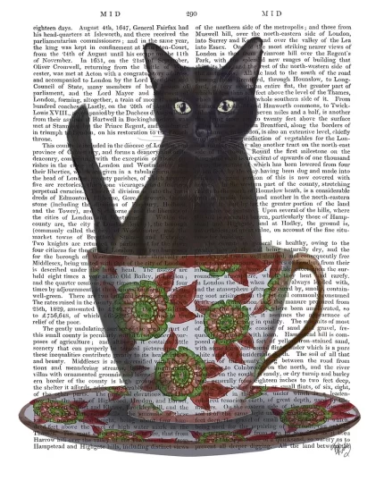 Black Cat in Teacup, Book Print, Art Print, Wall Art