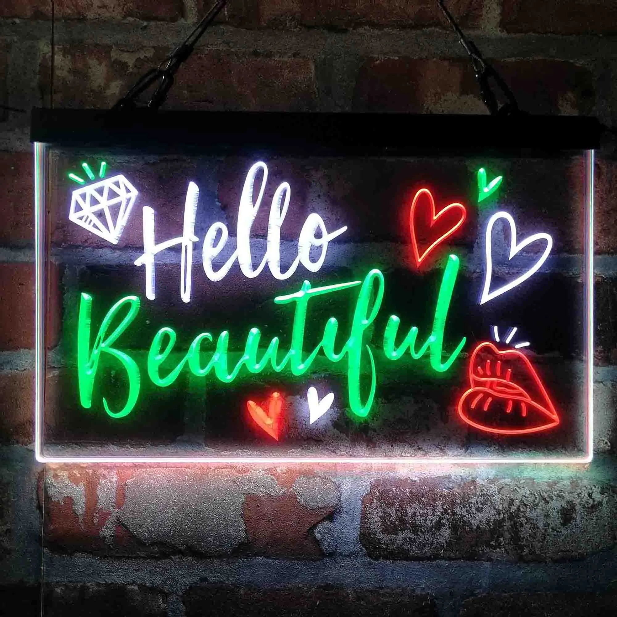 2xHello-Beautiful-Lady-Room-Decoration-Deluxe-App-Enabled-3-Color-LED-Light-Sign