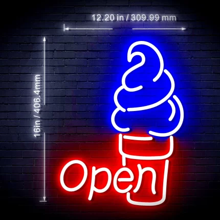 Ice Cream Open Flex Silicone LED Sign (Neon-Style, LED Technology)