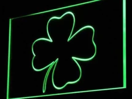 Irish Four Leaf Clover LED Light Sign