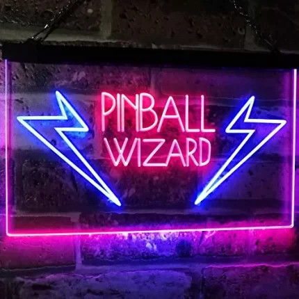 Arcade Game Room Pinball Wizard LED Light Sign