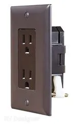 Brown Dual Outlet w/Cover Plate