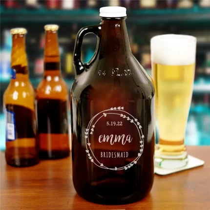 Engraved Beer Growler - Personalized Bridal Party Gift