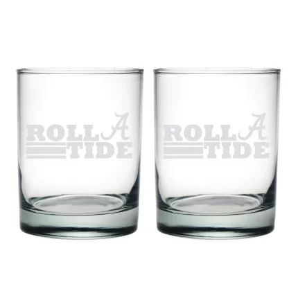 14oz Alabama Crimson Tide Etched Slogan DOF 2 Pack