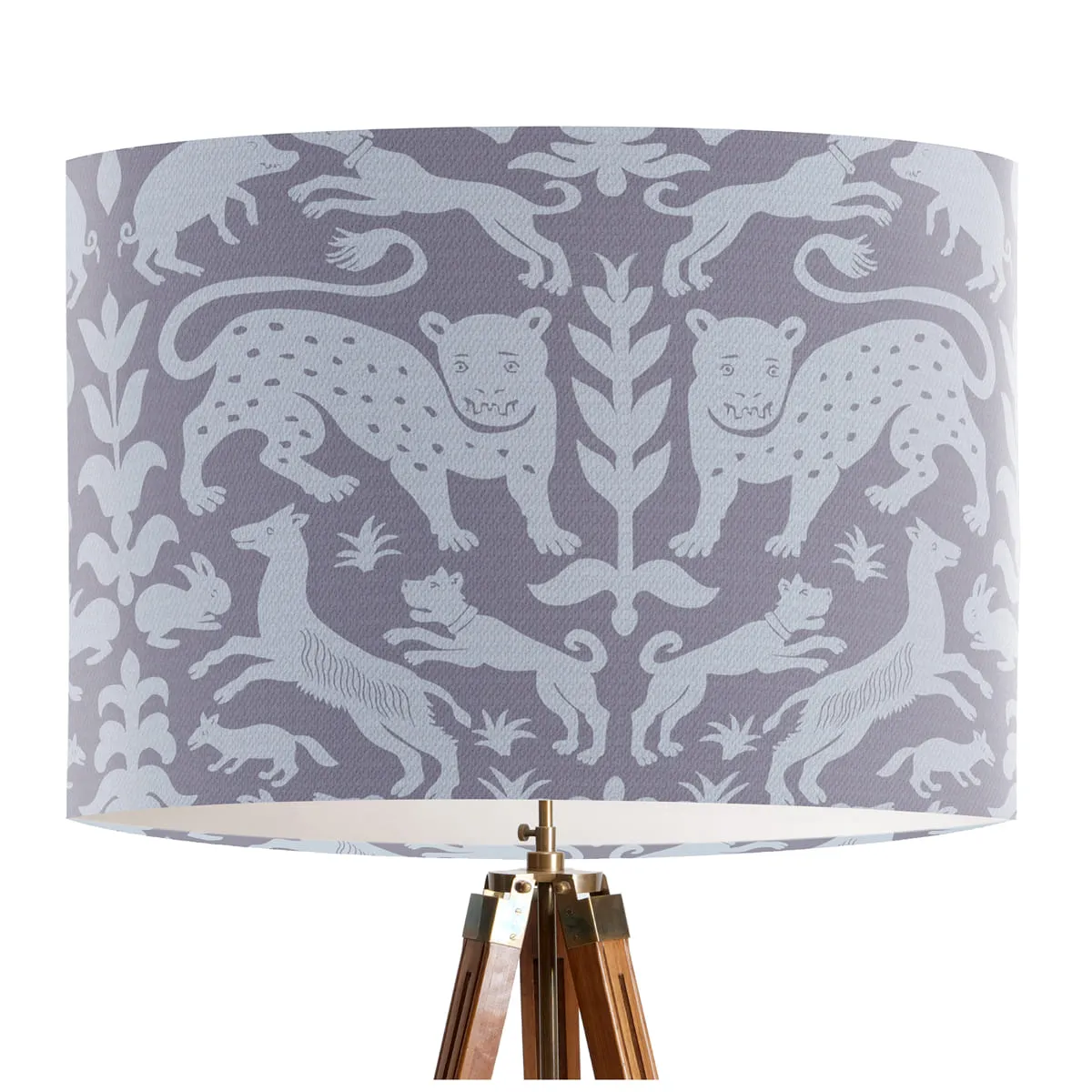 2zBeasts-Grey-on-Grey-Lamp-shade-Drum-Pendant-Lighting