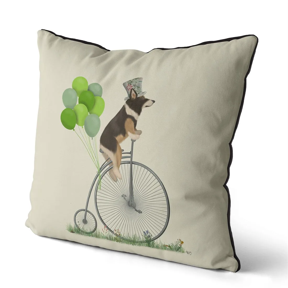 2zCorgi-Tricolour-on-Penny-Farthing-Cushion-Throw-Pillow_1