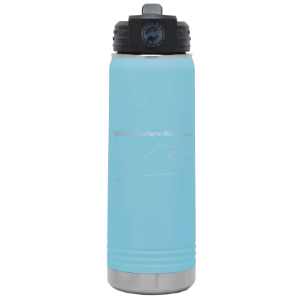 Personalized Kentucky Heart 20 oz Water Bottle - Light Blue