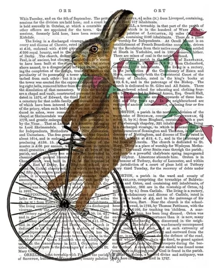 Rabbit On Penny Farthing, Book Print, Art Print, Wall Art