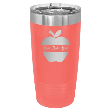 Personalized Apple 20 oz Tumbler - Coral
