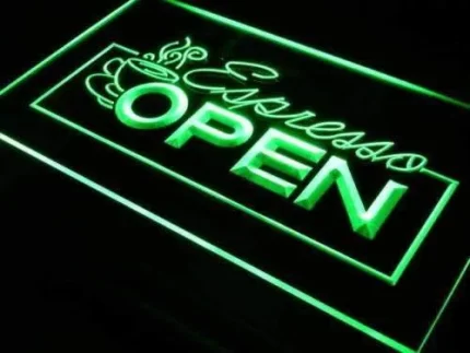 Cafe Espresso Open LED Light Sign