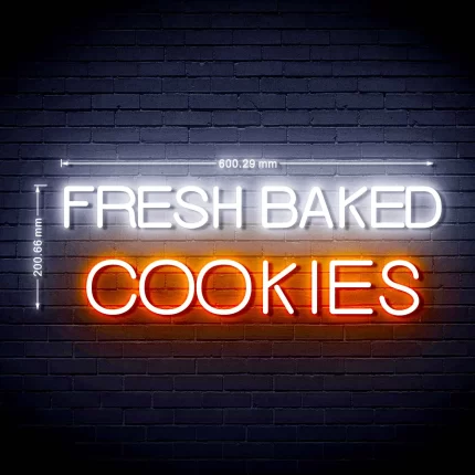 Bakery Fresh Baked Cookies Ultra-Bright LED Sign with Remote (Neon-Style, LED Technology)