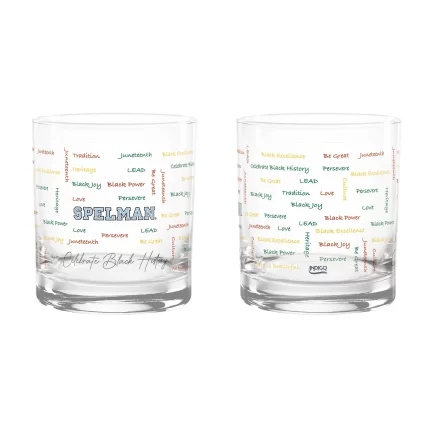 Set of 2 Spelman Jaguars 14oz BHM Rocks Glasses