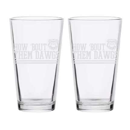 16oz Georgia Bulldogs Etched Slogan Pint 2 Pack