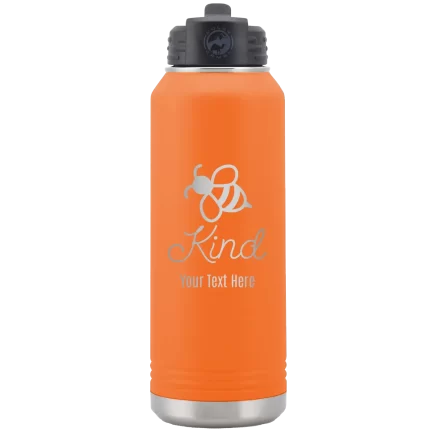 Personalized Bee Kind 32 oz Water Bottle - Orange