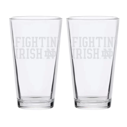 16oz Notre Dame Fighting Irish Etched Slogan Pint 2 Pack