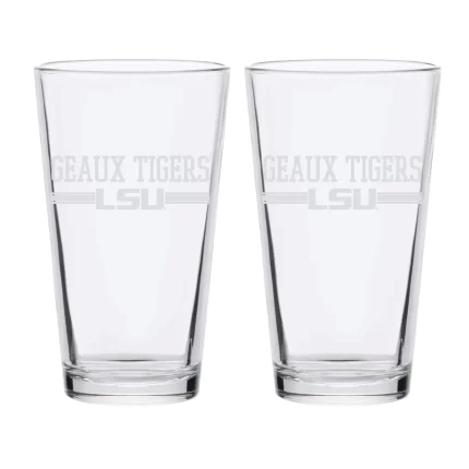 16oz LSU Tigers Etched Slogan Pint 2 Pack