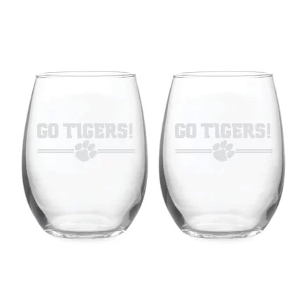 21oz Clemson Tigers Etched Slogan Stemless 2 Pack