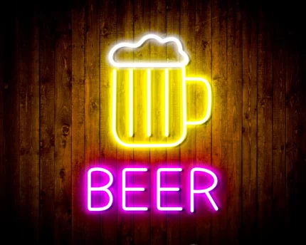 Beer with Beer Mug Flex Silicone LED Sign (Neon-Style, LED Technology)