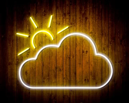 Cloud with Sun Appearing Flex Silicone LED Sign (Neon-Style, LED Technology)