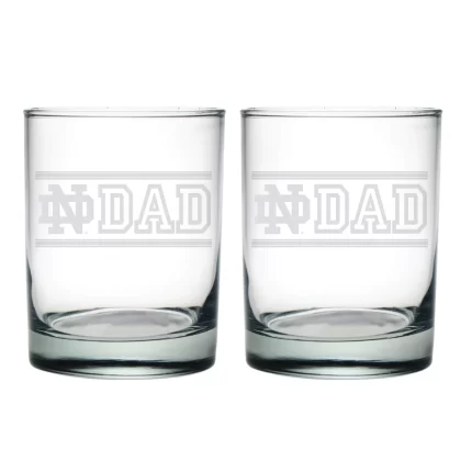 14oz Notre Dame Fighting Irish Etched Dad DOF 2 Pack
