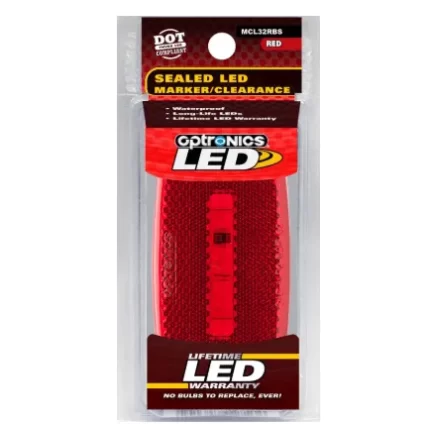 LED Clearance/Marker Light Oval Black Red