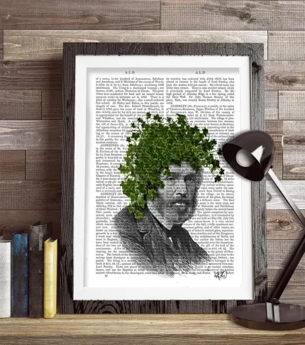 Ivy Head, Plant Head, Book Print, Art Print, Wall Art