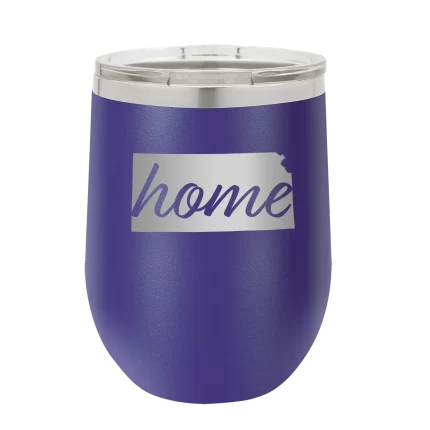 Personalized Kansas Home Wine Cup - Purple