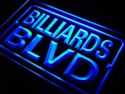 Bar Decor Billiards Boulevard LED Light Sign