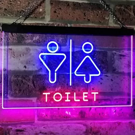 Male Female Restrooms Toilet LED Light Sign