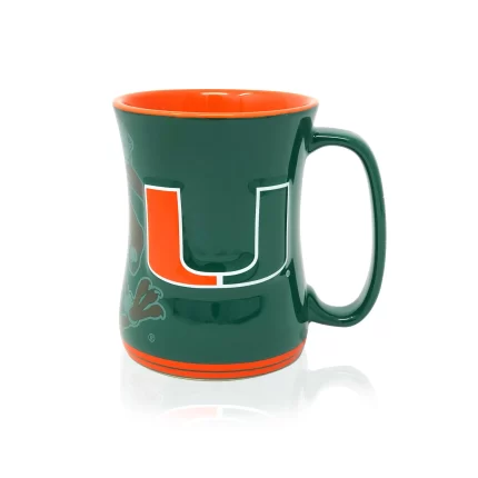 16oz Miami Hurricanes Sculpted Barista Mug