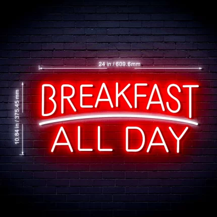 Breakfast All Day Diner Ultra-Bright LED Sign with Remote (Neon-Style, LED Technology)