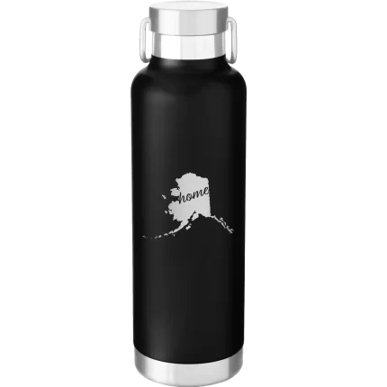 Personalized Alaska Home 24 oz Water Bottle - Black