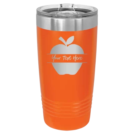 Personalized Apple 20 oz Tumbler - Orange