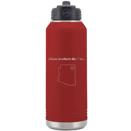 Personalized Arizona Heart 32 oz Water Bottle - Maroon
