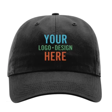 Embroidered Richardson 320 Washed Chino Hat - Black