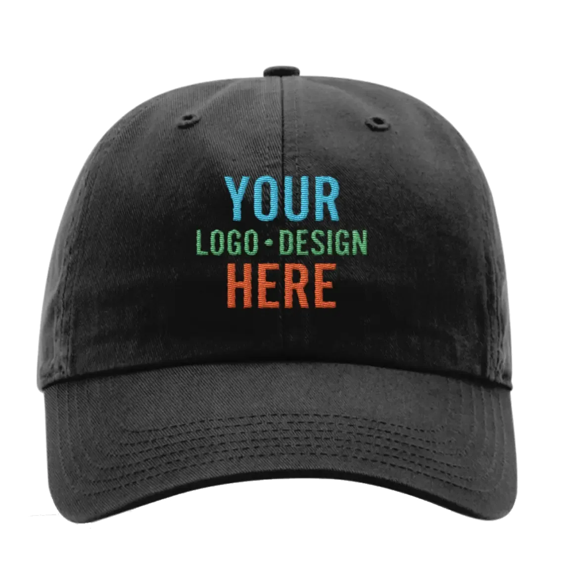 3mEmbroidered-Richardson-320-Washed-Chino-Hat-Black