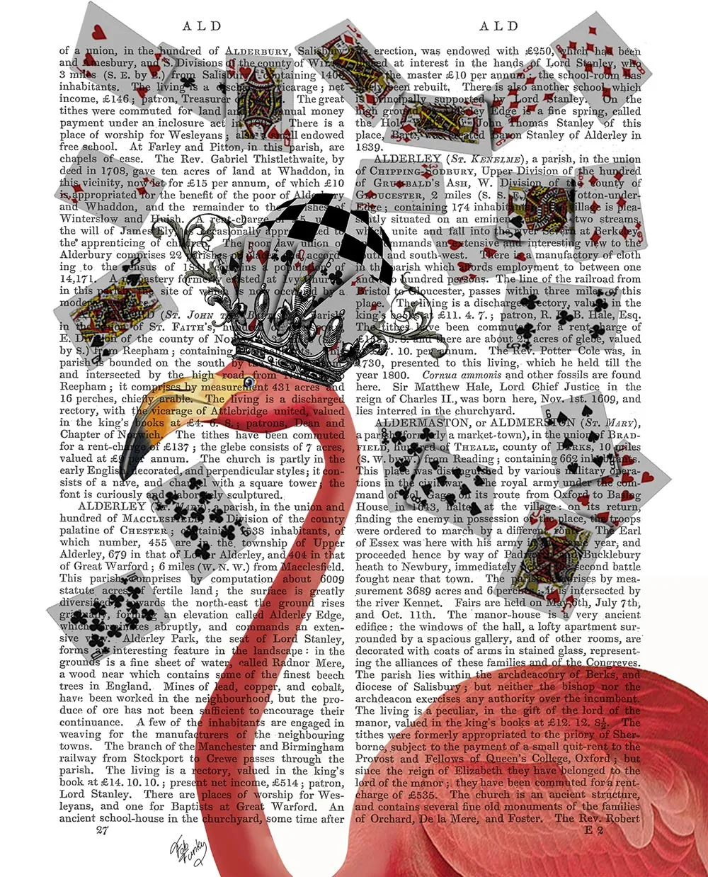 3mFlamingo-and-Cards-Book-Print-Art-Print-Wall-Art