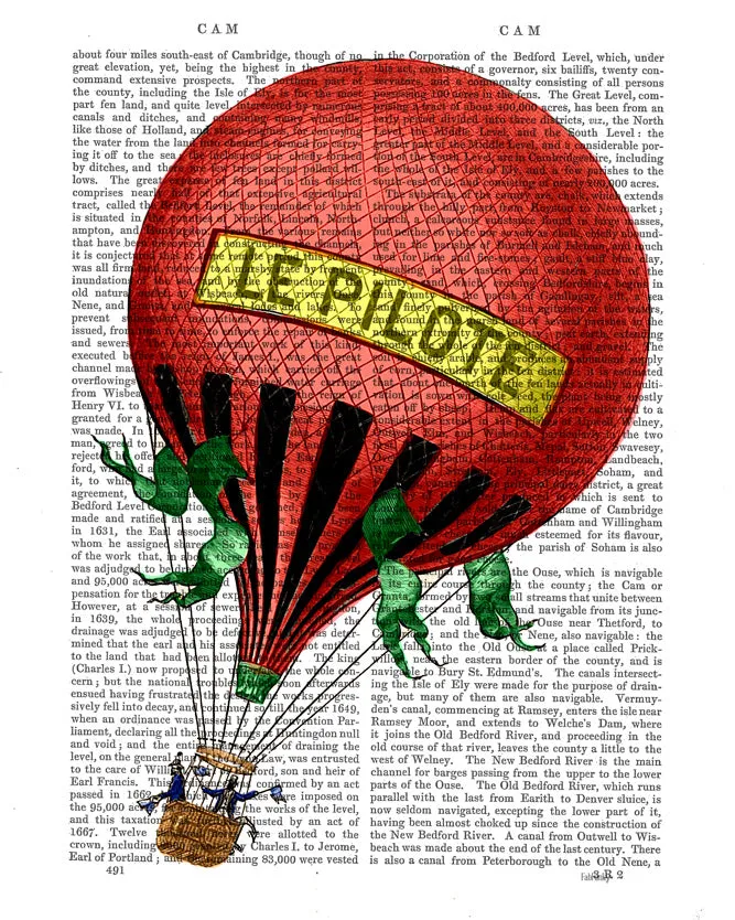 3mLe-Pilote-Red-Hot-Air-Balloon-Book-Print-Art-Print-Wall-Art