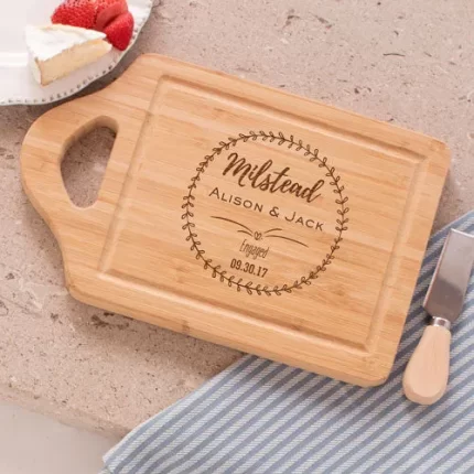 Engraved Engagement Cutting Board - Personalized Wedding or Shower Gift