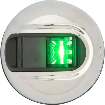 LightArmor Vertical Surface Mount Navigation Light - Starboard (Green) - Stainless Steel - 2NM
