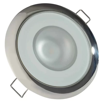Mirage - Flush Mount Down Light - Glass Finish/Polished SS Bezel 2-Color White/Red Dimming